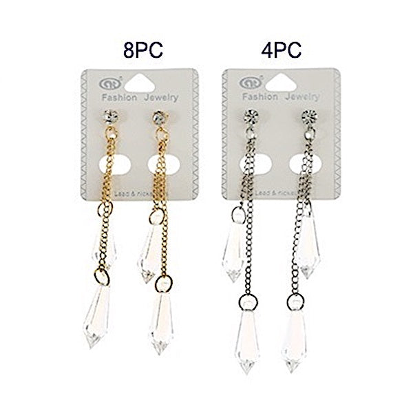 Clear Bead Drop Earring