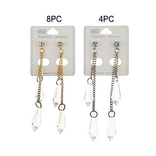Clear Bead Drop Earring