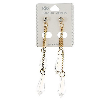 Clear Bead Drop Earring