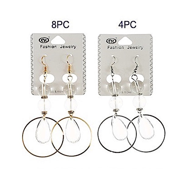 Clear Bead Drop Earring