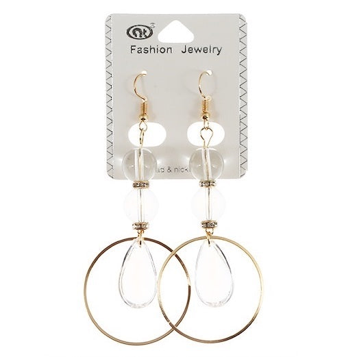 JAE30882 - Clear Bead Drop Earring