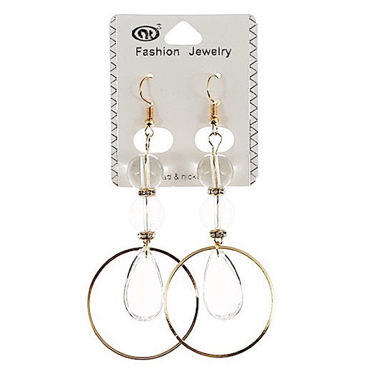 Clear Bead Drop Earring
