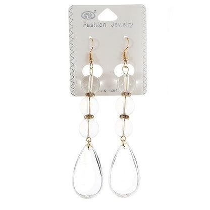 JAE30885 - Clear Bead Drop Earring