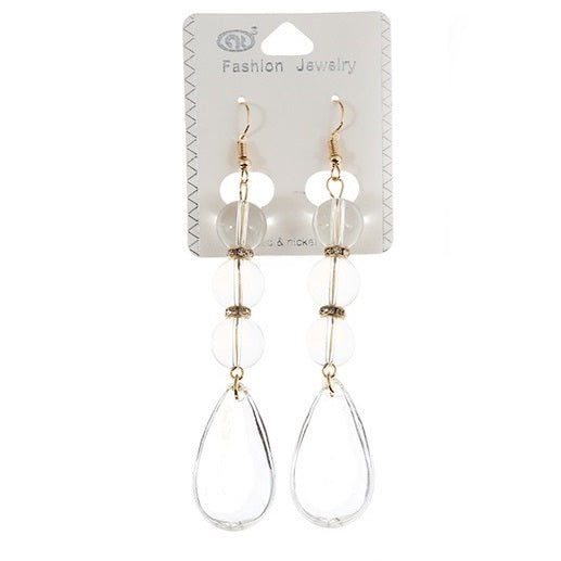 JAE30885 - Clear Bead Drop Earring