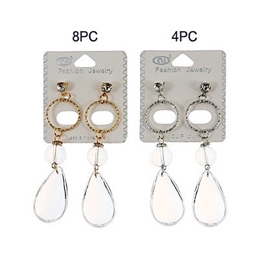 Clear Bead Drop Earring