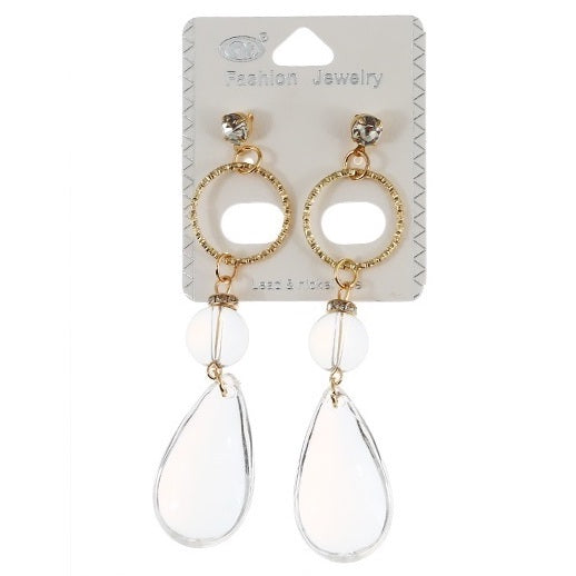 JAE30886 - Clear Bead Drop Earring