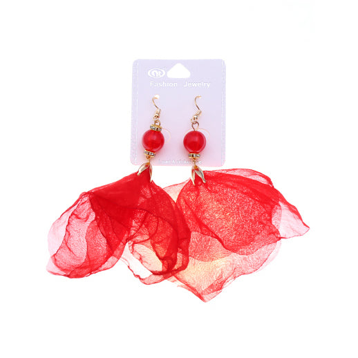 JAE34862 - Fabric Petal Earring