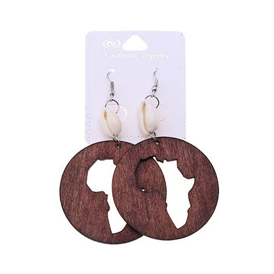 JAE34890 - Africa Wood Earring