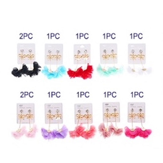 JAE35369 - Ribbon Fabric Petal Drop Earring