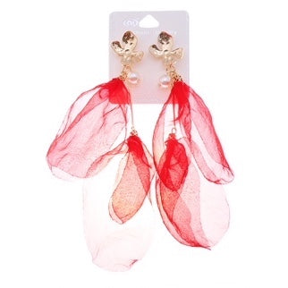 JAE35380 - Fabric Petal Earring