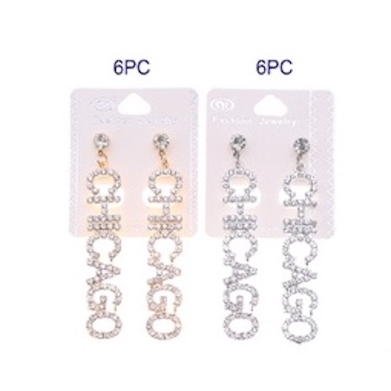 JAE35389 - Rhinestone Chicago Earring