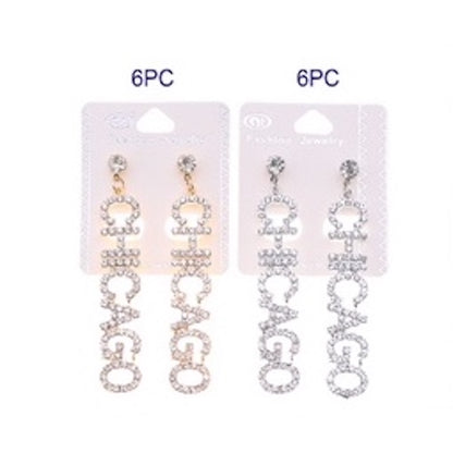 JAE35389 - Rhinestone Chicago Earring