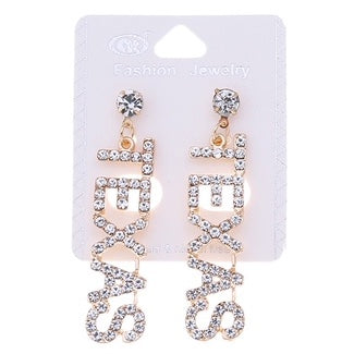 JAE35390 - Rhinestone Texas Earring