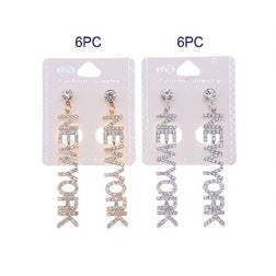 JAE35392 - Rhinestone New York Earring