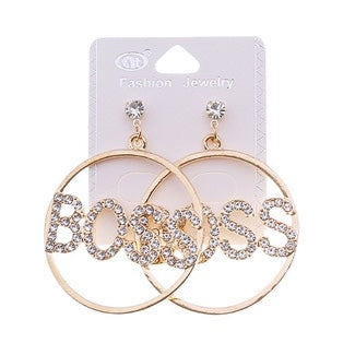 JAE35407 - Rhinestone Boss Earring