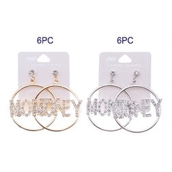 JAE35408 - Rhinestone Money Earring