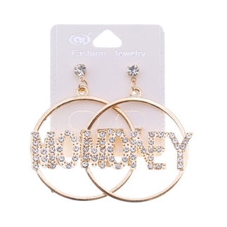 JAE35408 - Rhinestone Money Earring