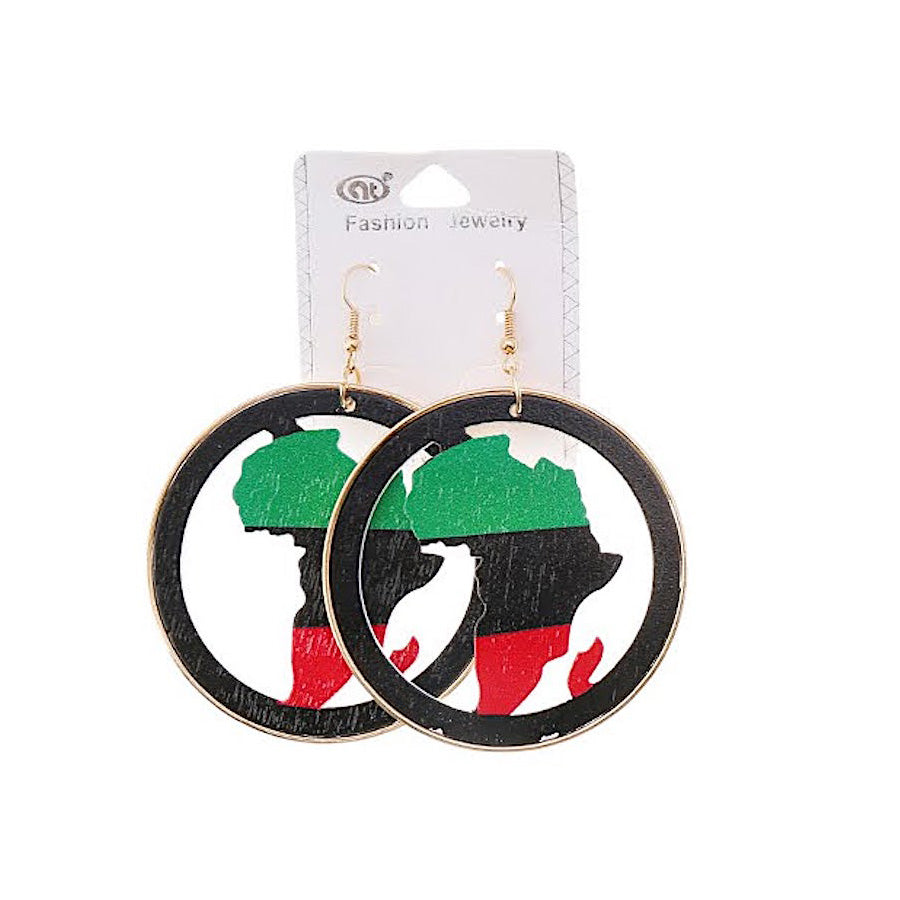 JAE35454 - Africa Wood Earring