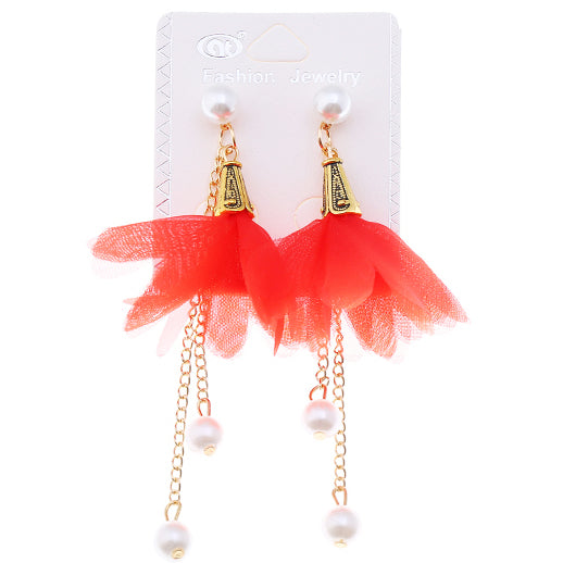 JAE35676 - Fabric Flower Earring