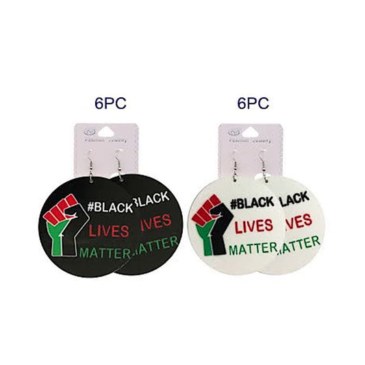 JAE36301 - Black Lives Matter Wood Earring