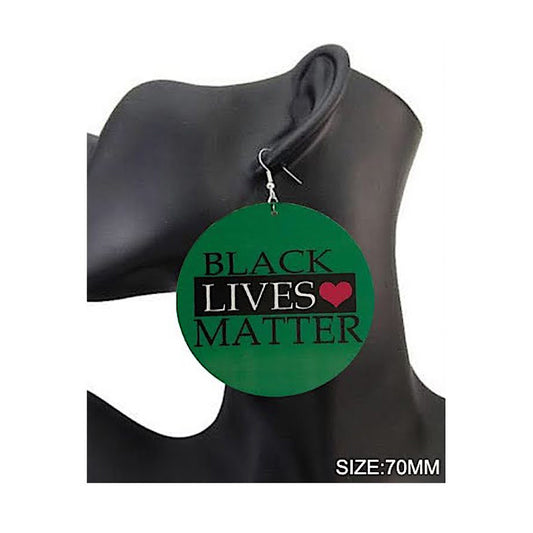 JAE36303 - Black Lives Matter Wood Earring