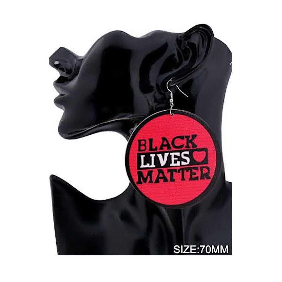 JAE36309 - Black Lives Matter Wood Earring