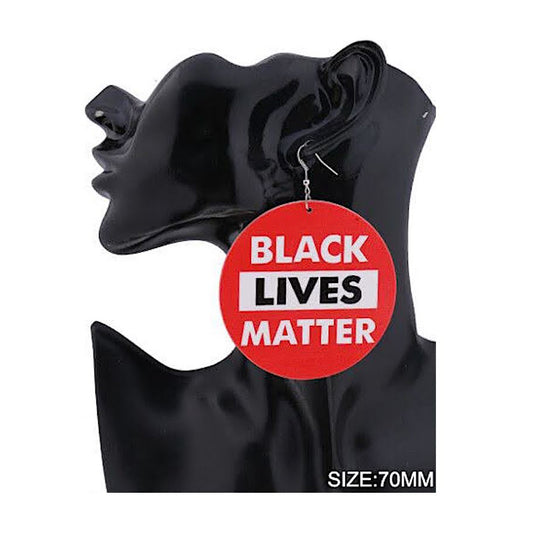 JAE36310 - Black Lives Matter Wood Earring