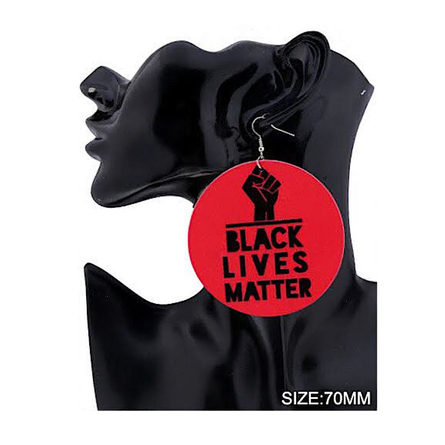 JAE36311 - Black Lives Matter Wood Earring