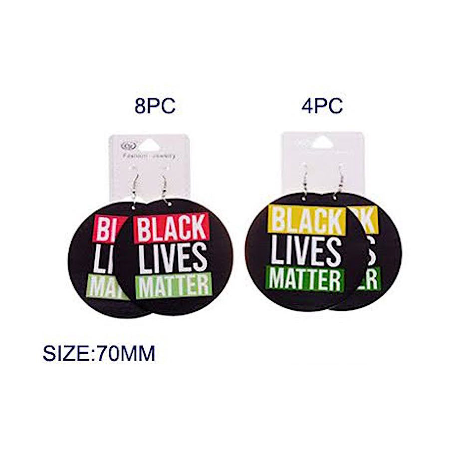 JAE36313 - Black Lives Matter Wood Earring