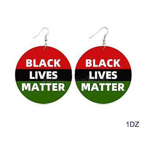 JAE36316 - Black Lives Matter Wood Earring