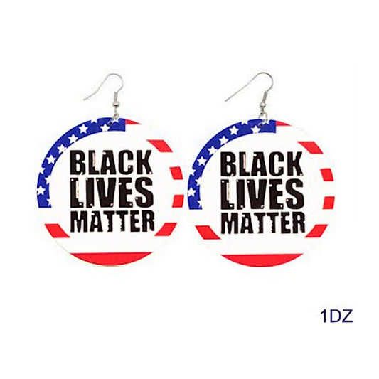 JAE36317 - Black Lives Matter Wood Earring