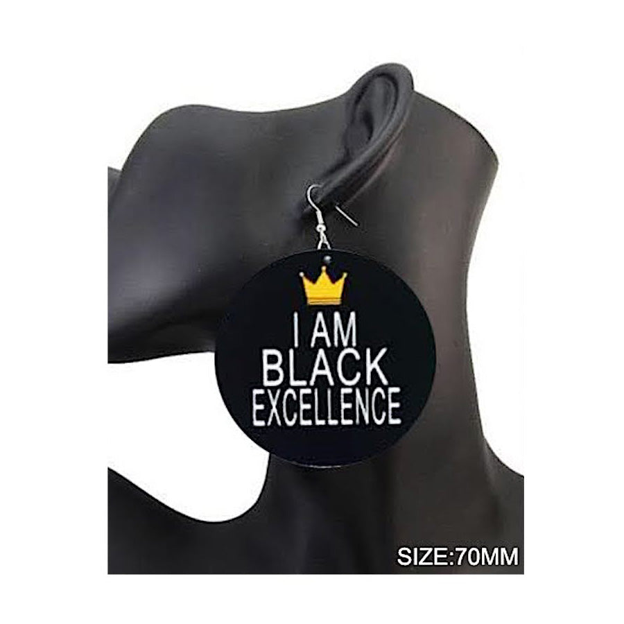 JAE36321 - Black Lives Matter Wood Earring