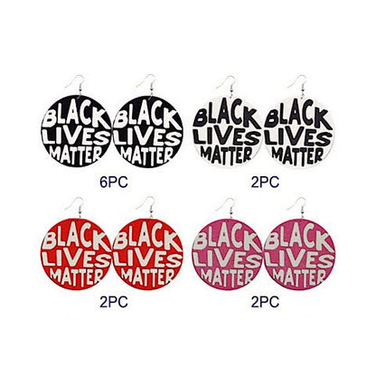 JAE36356 - Black Lives Matter Wood Earring