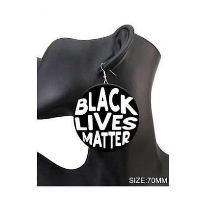 JAE36356 - Black Lives Matter Wood Earring