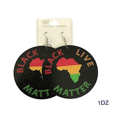 JAE36376 - Black Lives Matter Wood Earring