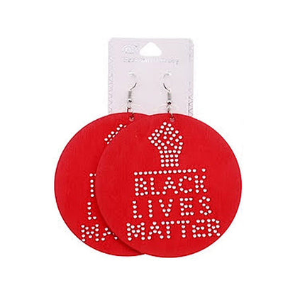 JAE36406 - Black Lives Matter Wood Earring