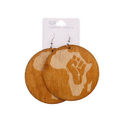 JAE36431 - Black Lives Matter Wood Earring