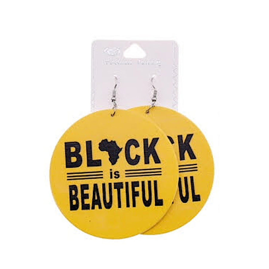 JAE36432 - Black Is Beautiful Wood Earring