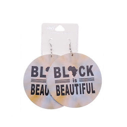 JAE36433 - Black Is Beautiful Wood Earring