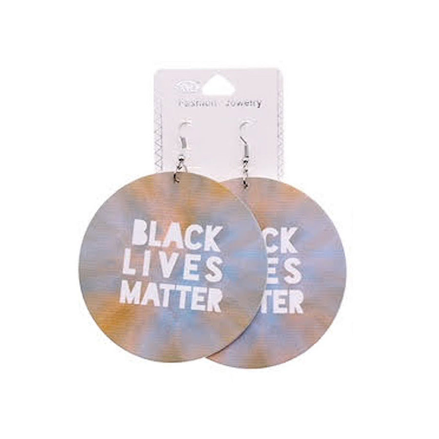 JAE36434 - Black Lives Matter Wood Earring