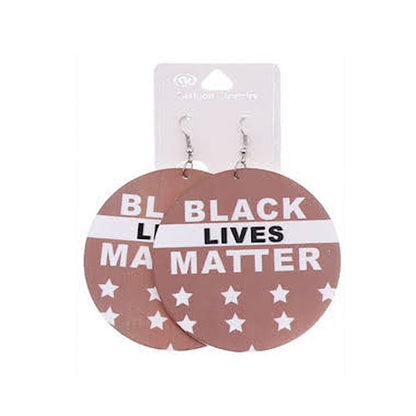 JAE36435 - Black Lives Matter Wood Earring