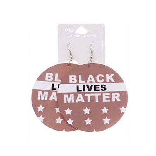 JAE36435 - Black Lives Matter Wood Earring