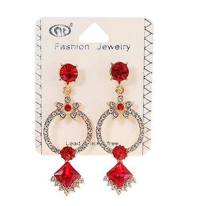 JAE37176-4C - Crystal Drop Earring