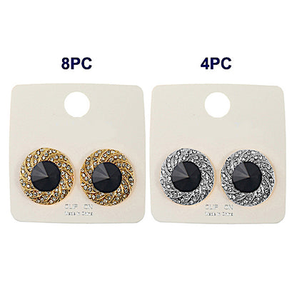 JAE40582C - Clip On Black Earring