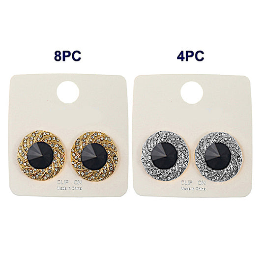 JAE40582C - Clip On Black Earring