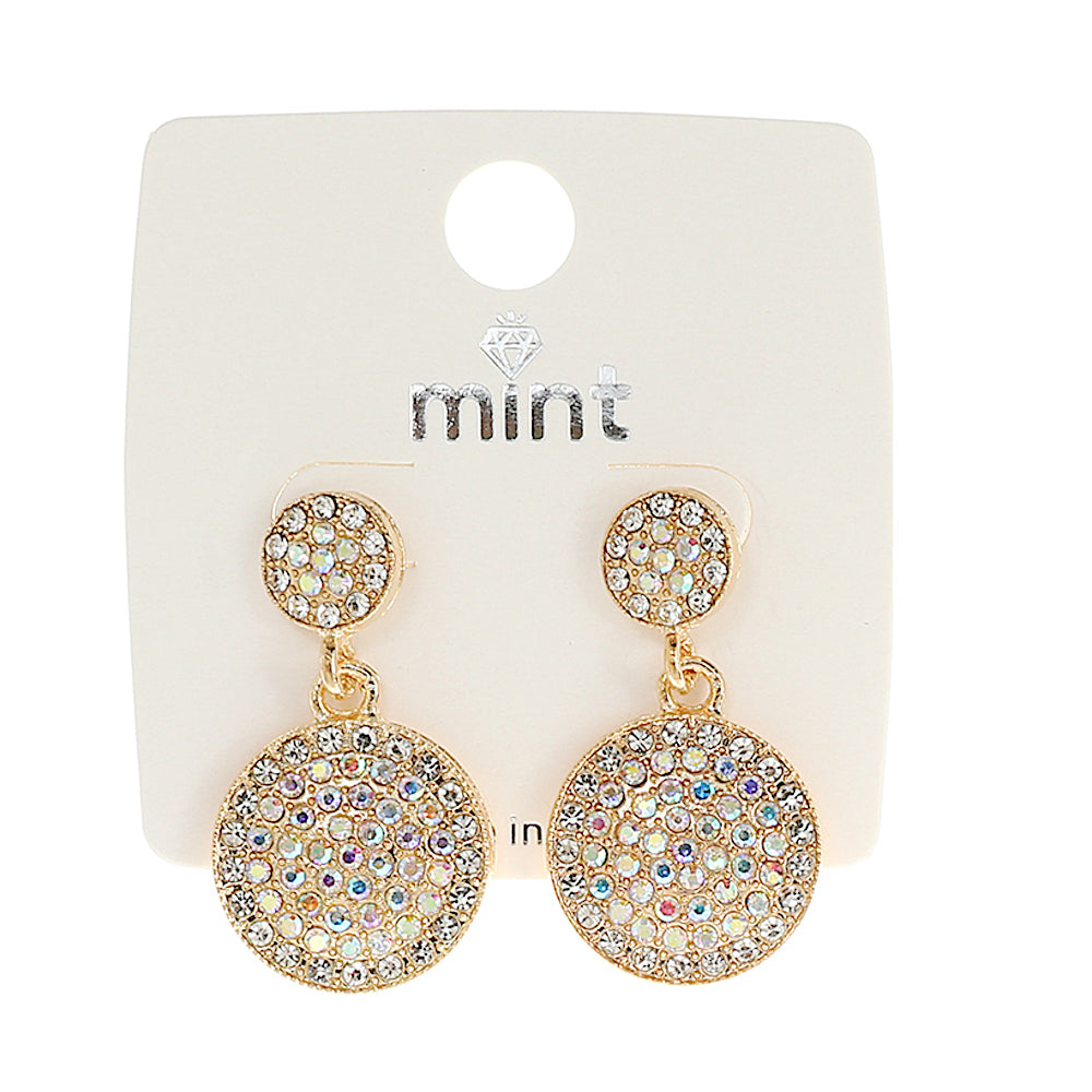 JAE43204-4C - Rhinestone Circle Earring