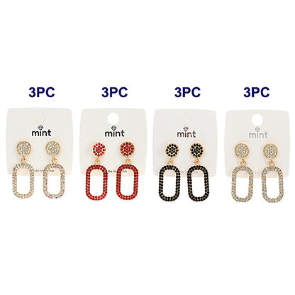 Rhinestone Oval Earring