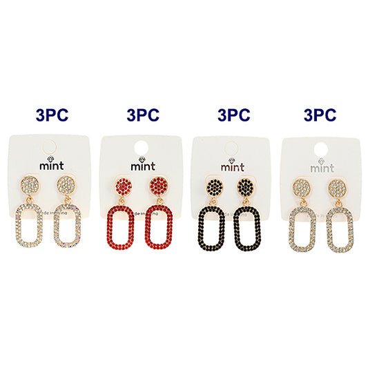 Rhinestone Oval Earring