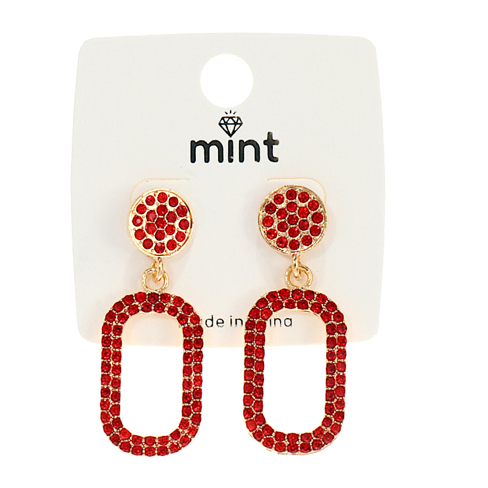 Rhinestone Oval Earring