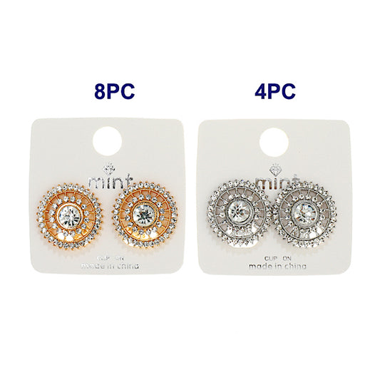 Clip On Pavé Circle Post Earring